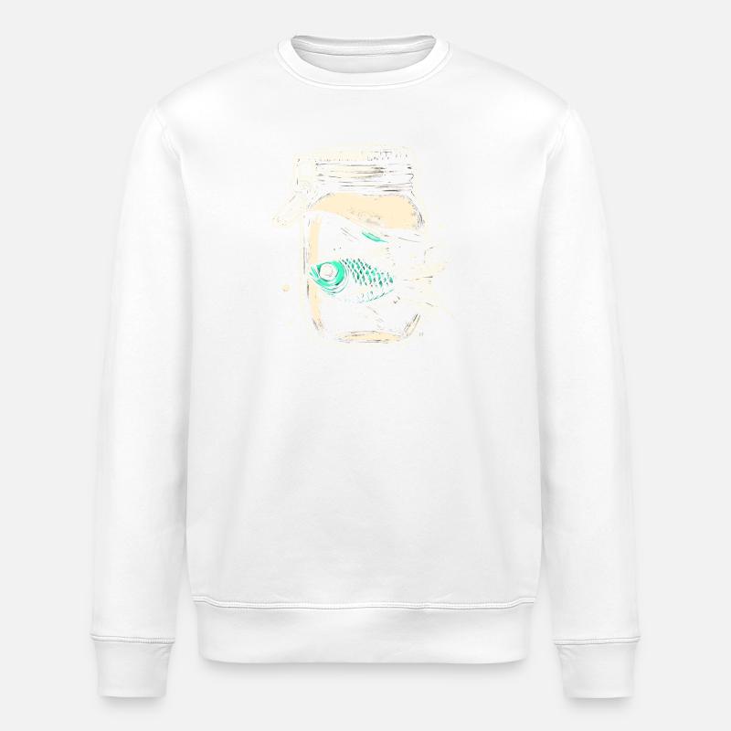 Poisson dans un bocal - Sweat bio ROLLER Stanley/Stella Unisexe - blanc