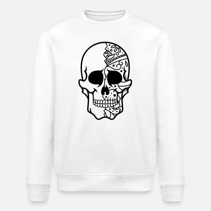 Skull - Stanley/Stella ROLLER Unisex Organic Sweatshirt - white