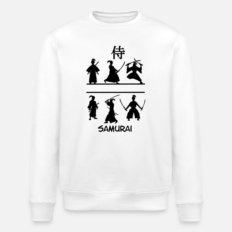 Samurai with swords - Stanley/Stella ROLLER Unisex Organic Sweatshirt - white