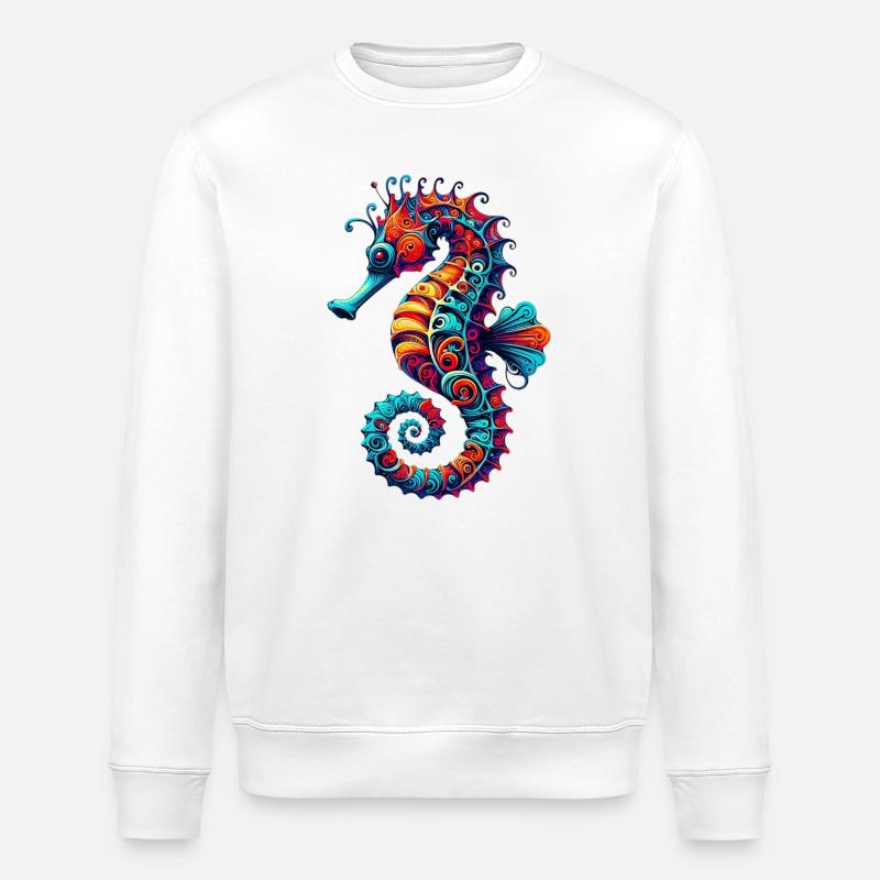 Seepferdchen - Stanley/Stella Unisex Bio-Sweatshirt ROLLER - Weiß