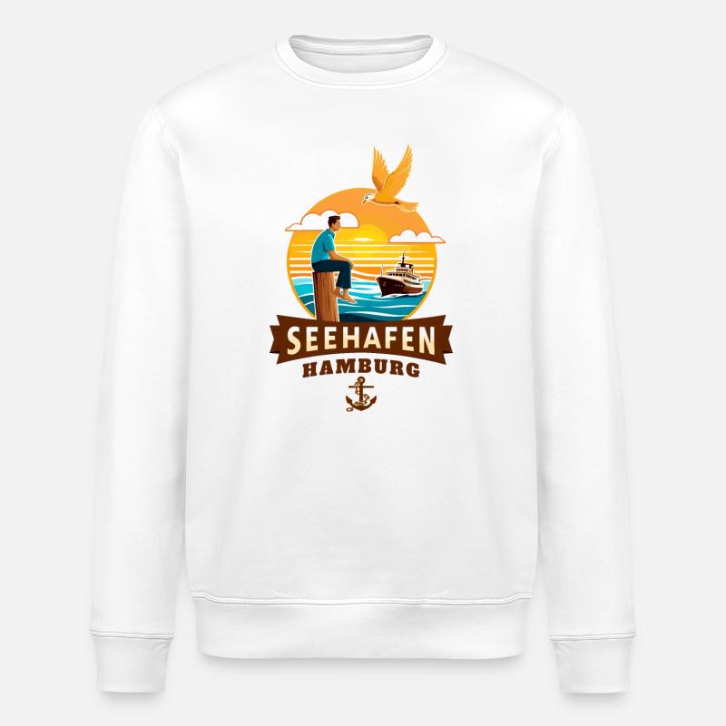 Hamburg Seehafen - Stanley/Stella Unisex Bio-Sweatshirt ROLLER - Weiß