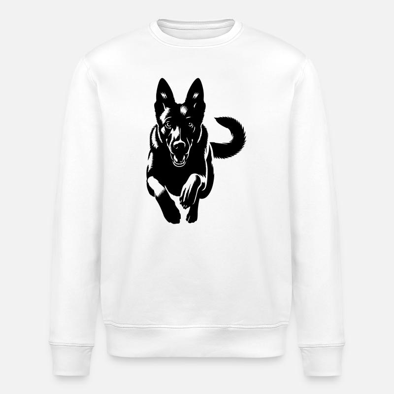 Malinois - Stanley/Stella ROLLER Unisex Organic Sweatshirt - white
