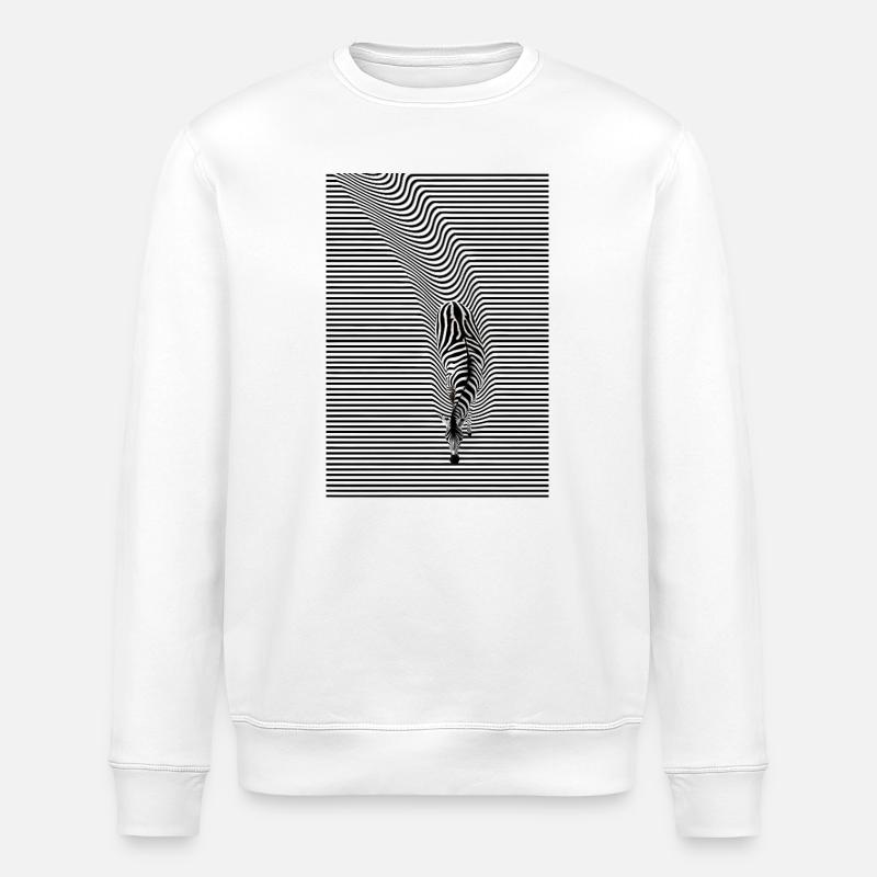 Zebra Optical Illusion - Stanley/Stella ROLLER Unisex Organic Sweatshirt - white