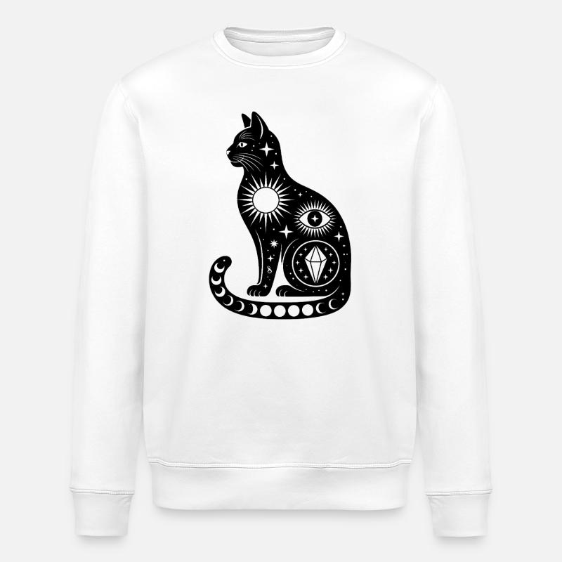 Cosmic Cat - Cool Astonomy Logo - Stanley/Stella Unisex Bio-Sweatshirt ROLLER - Weiß