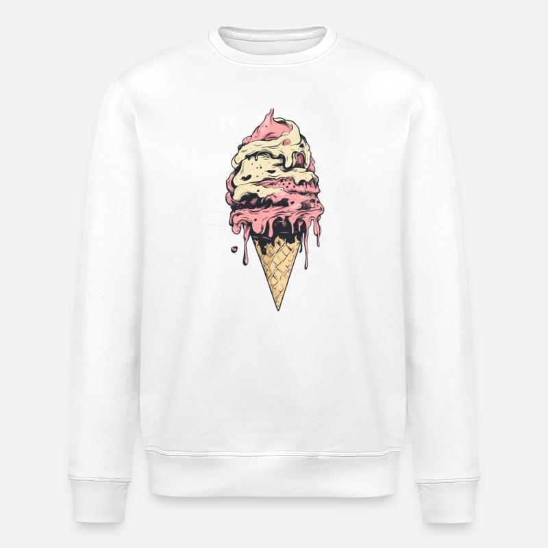 Eiscreme Eis - Stanley/Stella ROLLER Unisex Organic Sweatshirt - white