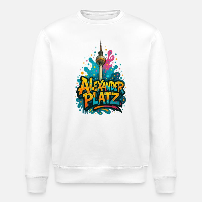 Alexanderplatz Berlin Graffiti City Design - Stanley/Stella Unisex Bio-Sweatshirt ROLLER - Weiß