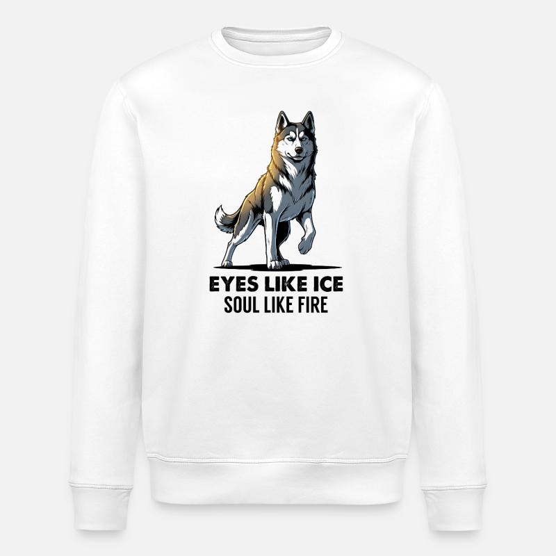 Fier husky - Sauvage et loyal - Sweat bio ROLLER Stanley/Stella Unisexe - blanc