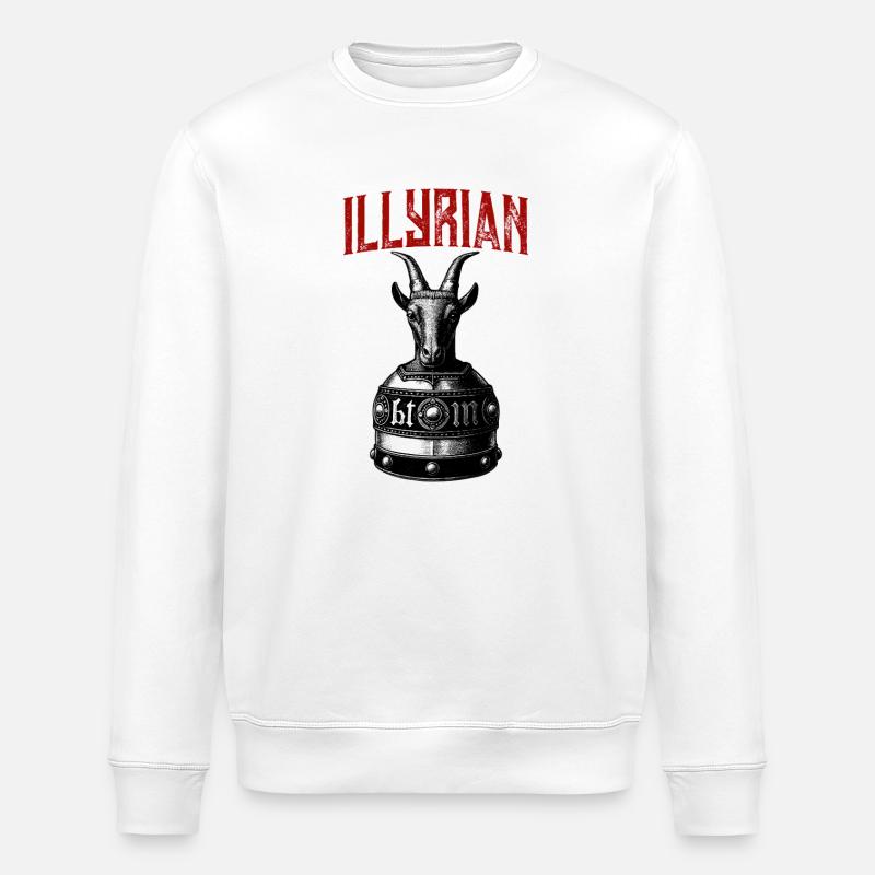 Casque du patrimoine illyrien de Skanderbeg - Sweat bio ROLLER Stanley/Stella Unisexe - blanc