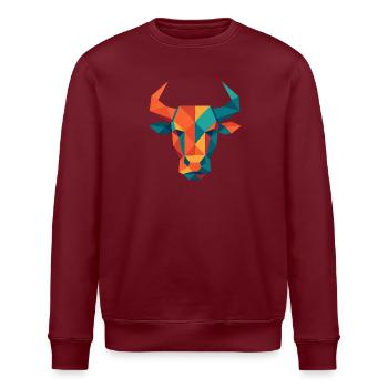 Stier | Stierkopf Print / Druck / Design - Stanley/Stella Unisex Bio-Sweatshirt ROLLER - Weiß - Vorne - Nik (191cm)