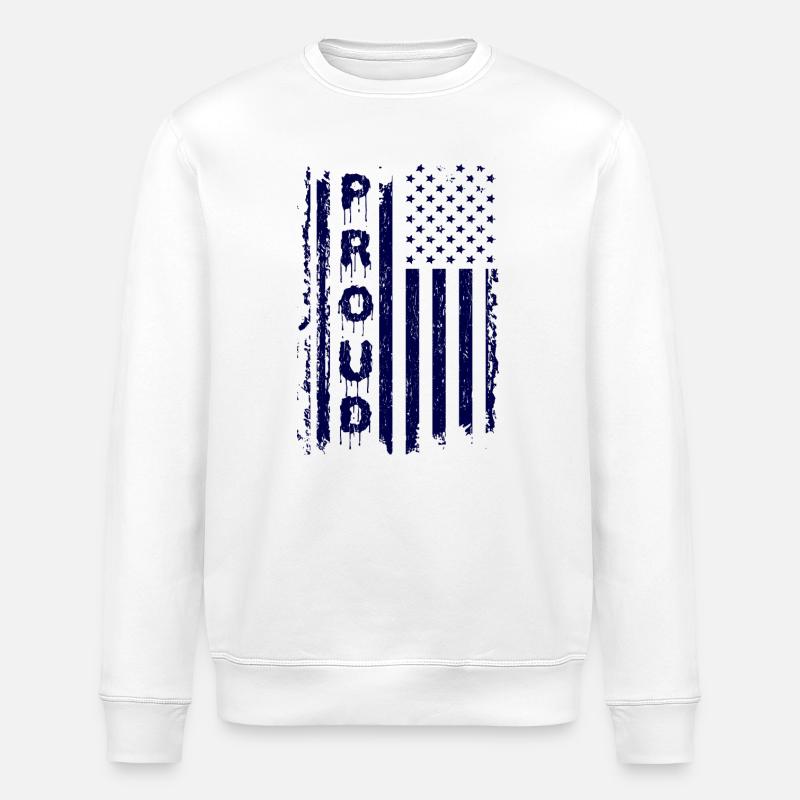 Drapeau américain avec style graffiti - Sweat bio ROLLER Stanley/Stella Unisexe - blanc