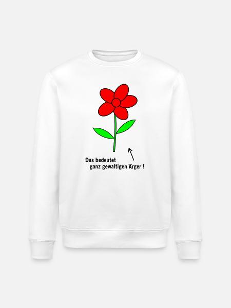 Flower Anger - Stanley/Stella ROLLER Unisex Organic Sweatshirt - white
