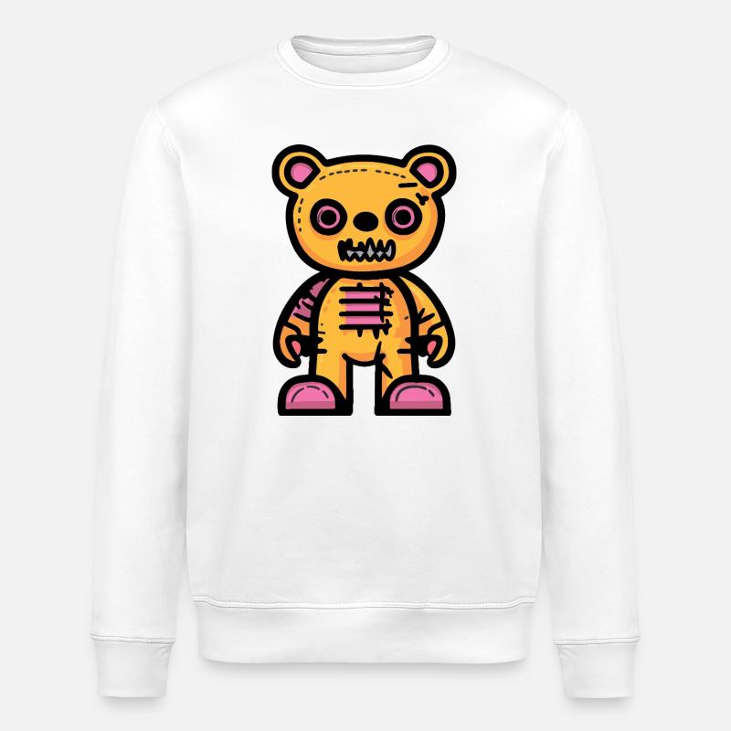 Bear Halloween Comic Teddy Bear - Stanley/Stella ROLLER Unisex Organic Sweatshirt - white