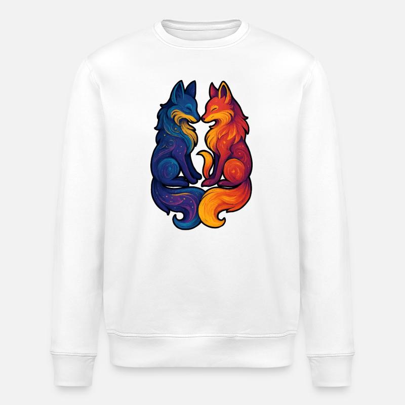 Renards célestes | Déesse jumelle mythique - Sweat bio ROLLER Stanley/Stella Unisexe - blanc