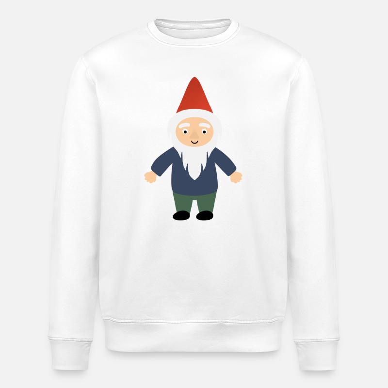 Gartenzwerg mit rotem Hut - Stanley/Stella Unisex Bio-Sweatshirt ROLLER - Weiß