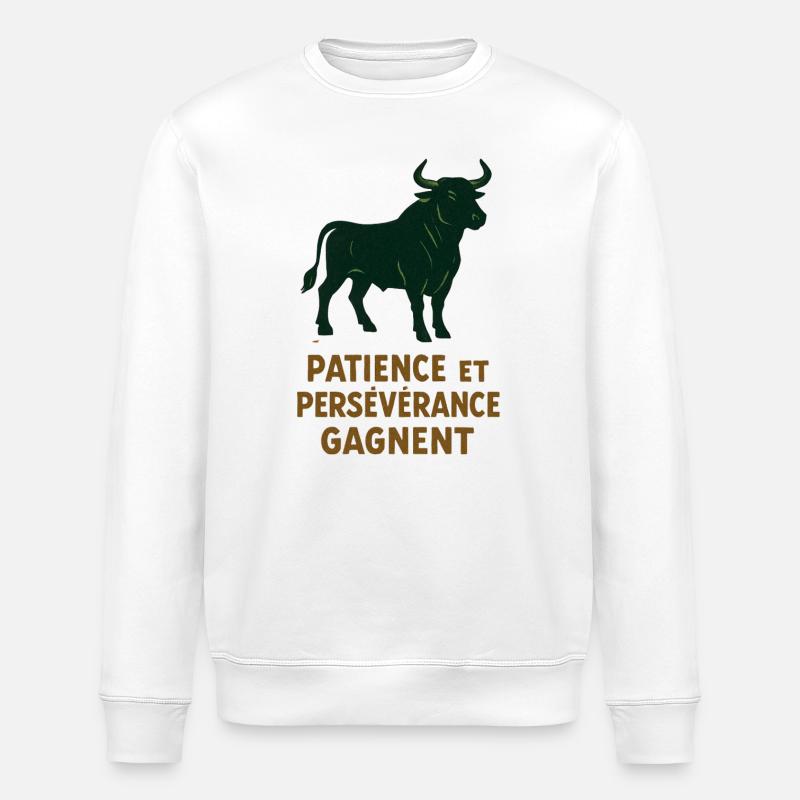 Sternzeichen Stier - Astrologie - Stanley/Stella Unisex Bio-Sweatshirt ROLLER - Weiß