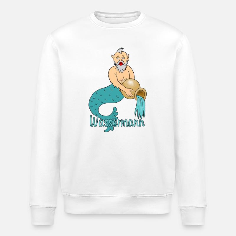 Wassermann Sternzeichen - Stanley/Stella Unisex Bio-Sweatshirt ROLLER - Weiß