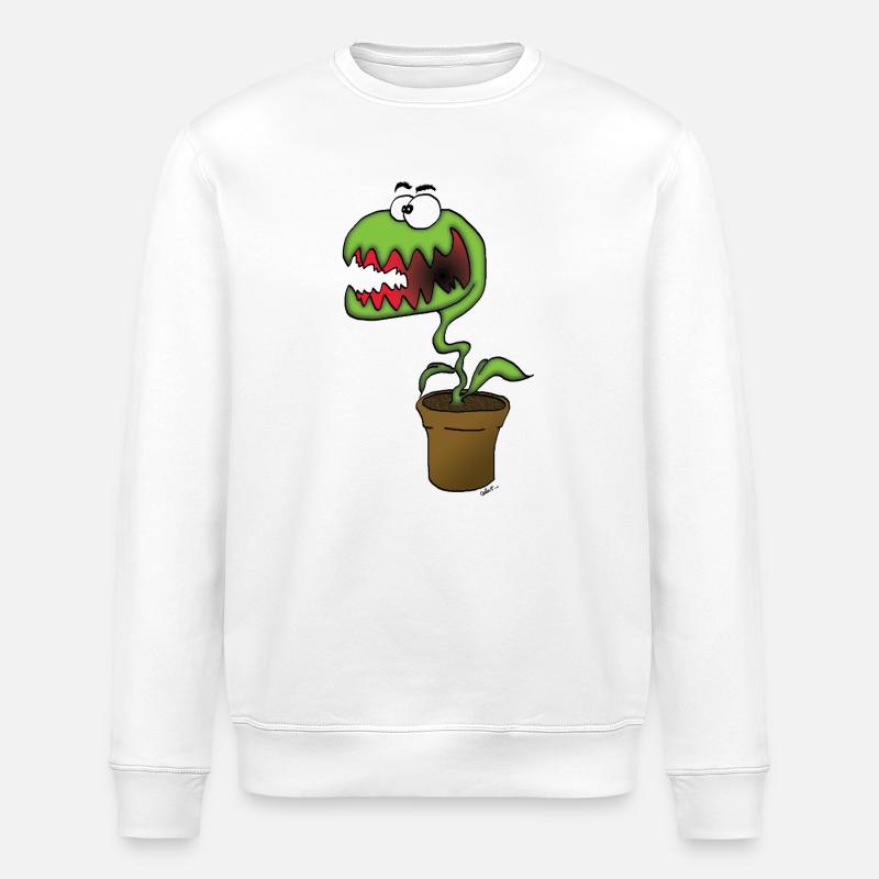 Topfpflanzen-Monster - Stanley/Stella Unisex Bio-Sweatshirt ROLLER - Weiß