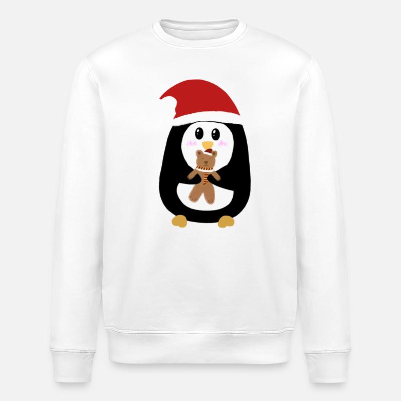 Der kleine Weihnachtspinguin - Stanley/Stella Unisex Bio-Sweatshirt ROLLER - Weiß