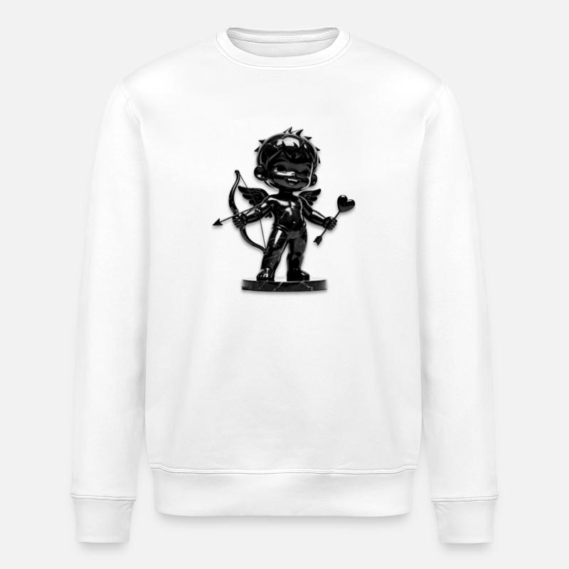 Cupidon Noir avec Arc - Sweat bio ROLLER Stanley/Stella Unisexe - blanc