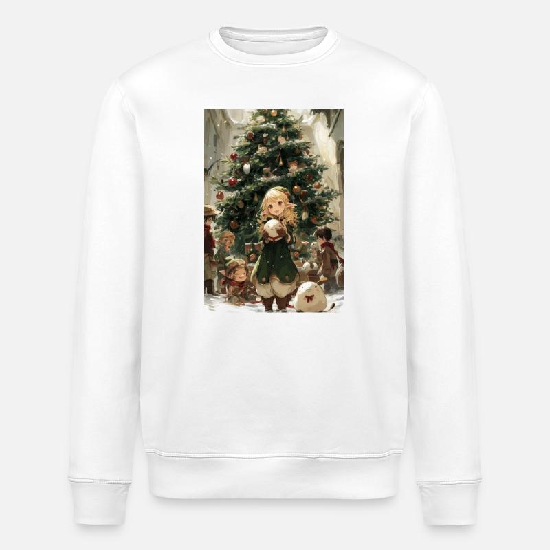Elfin Noel: Gemütlicher Heiligabend - Stanley/Stella Unisex Bio-Sweatshirt ROLLER - Weiß