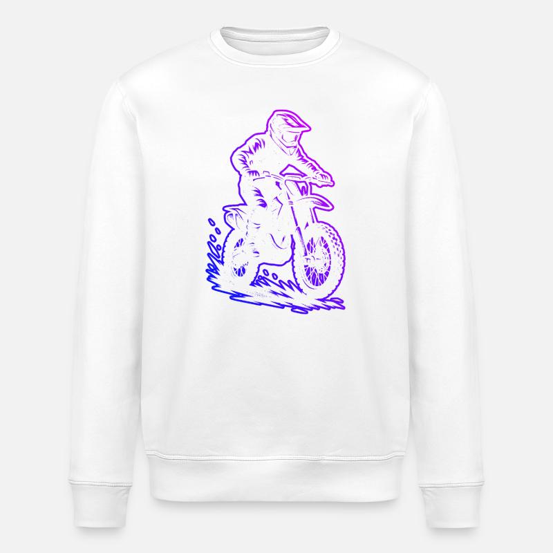 Conception compacte du motocross - Sweat bio ROLLER Stanley/Stella Unisexe - blanc