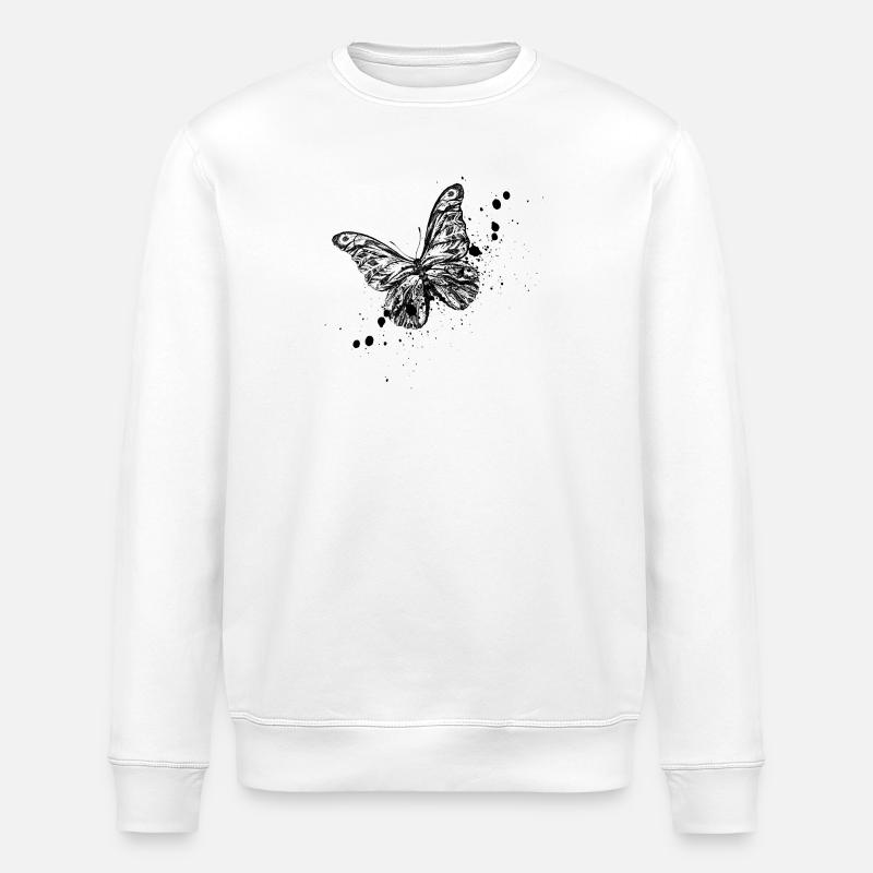 Illustration de papillon - Sweat bio ROLLER Stanley/Stella Unisexe - blanc