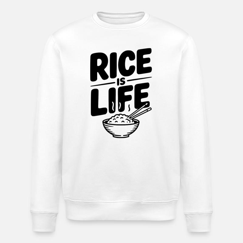 Reis ist Leben - Stanley/Stella Unisex Bio-Sweatshirt ROLLER - Weiß