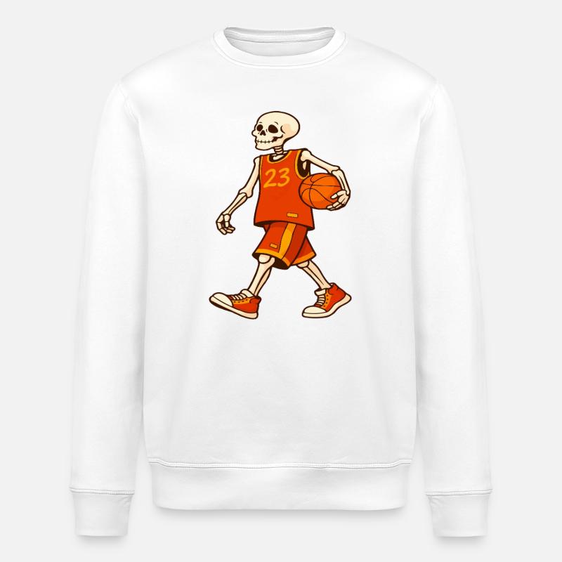 Skeleton Hoops en maillot orange - Sweat bio ROLLER Stanley/Stella Unisexe - blanc