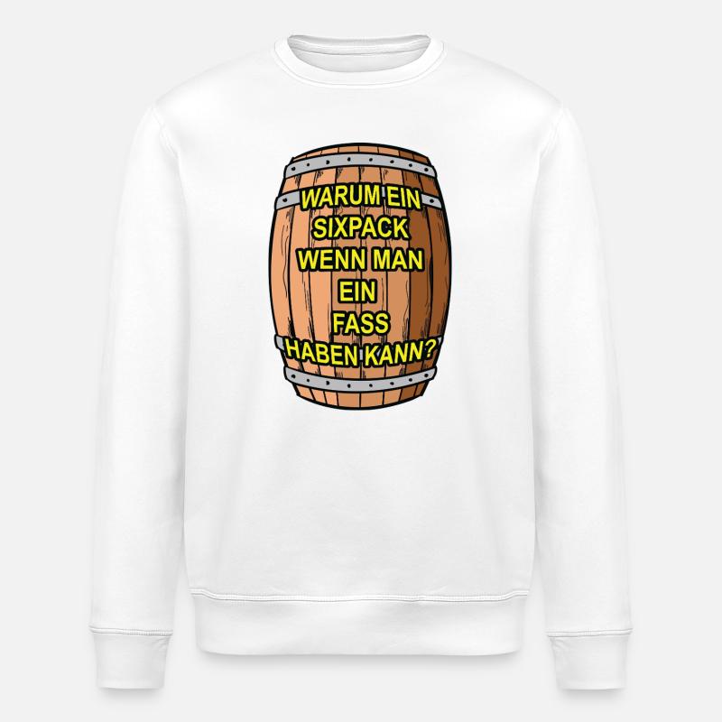 Six-pack? I'll take a barrel - Stanley/Stella ROLLER Unisex Organic Sweatshirt - white