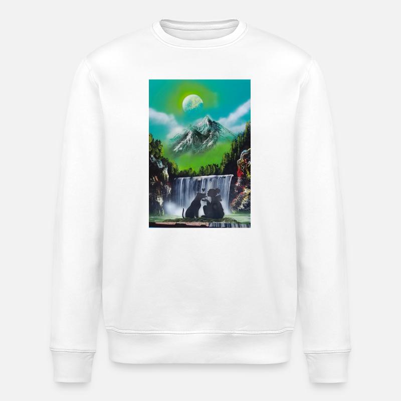 Mondkaskadende Liebe - Stanley/Stella Unisex Bio-Sweatshirt ROLLER - Weiß