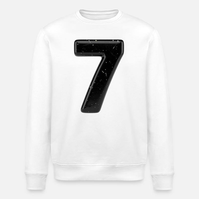 Schwarze Sieben Sternensprenkel - Stanley/Stella Unisex Bio-Sweatshirt ROLLER - Weiß