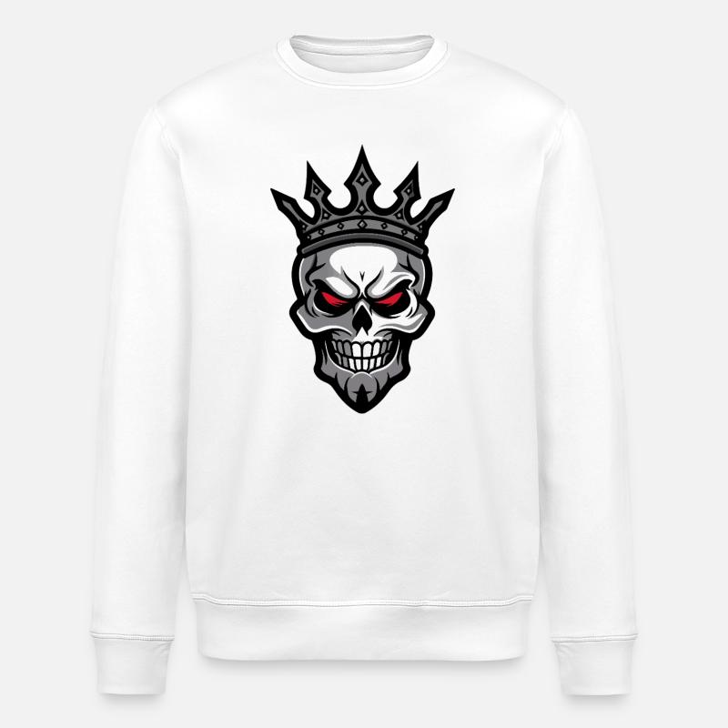 Skull Crown Skeleton King - Stanley/Stella ROLLER Unisex Organic Sweatshirt - white