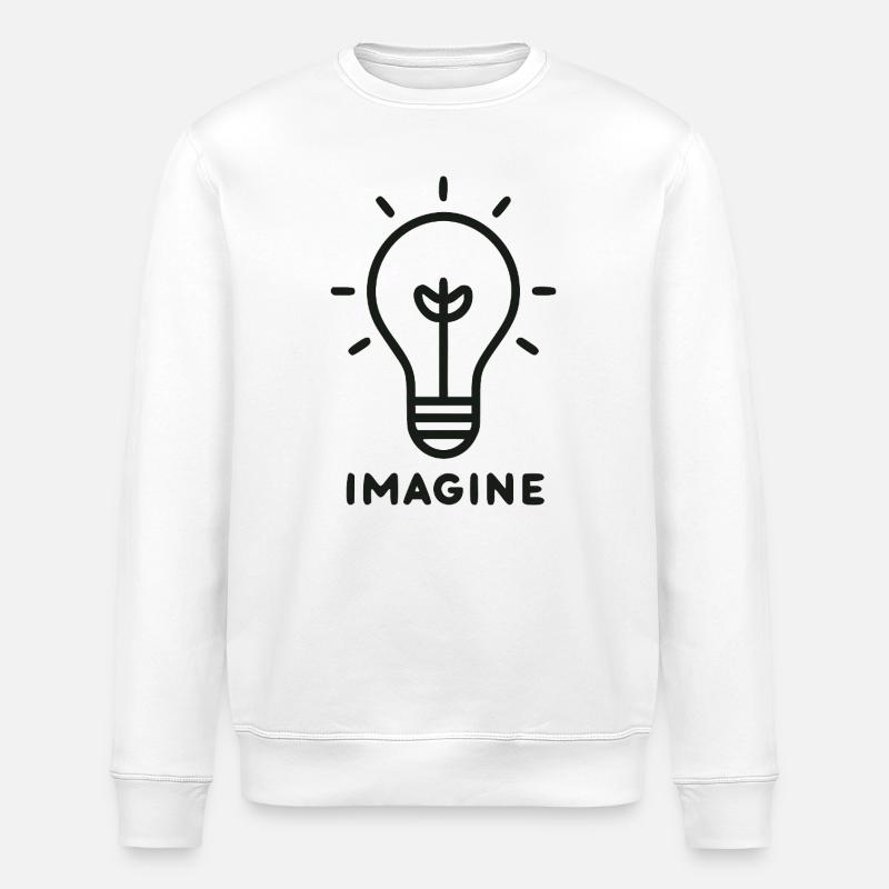 Light Idea Spark Icon - Stanley/Stella ROLLER Unisex Organic Sweatshirt - white