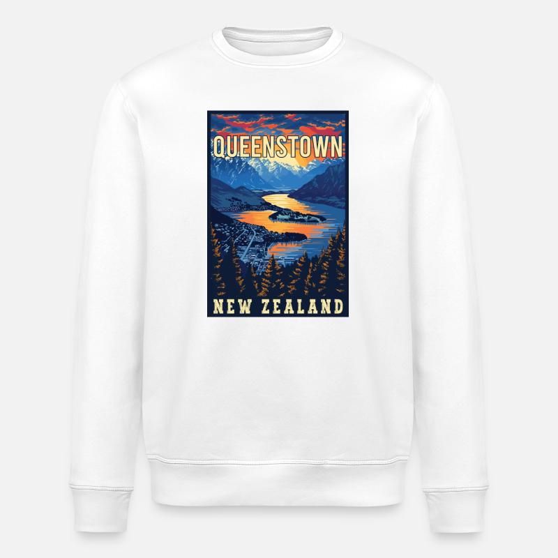Entdecken Sie Queenstown in Neuseeland - Stanley/Stella Unisex Bio-Sweatshirt ROLLER - Weiß