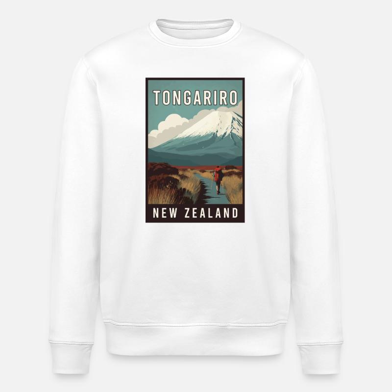 Découvrez Tongariro en Nouvelle-Zélande - Sweat bio ROLLER Stanley/Stella Unisexe - blanc