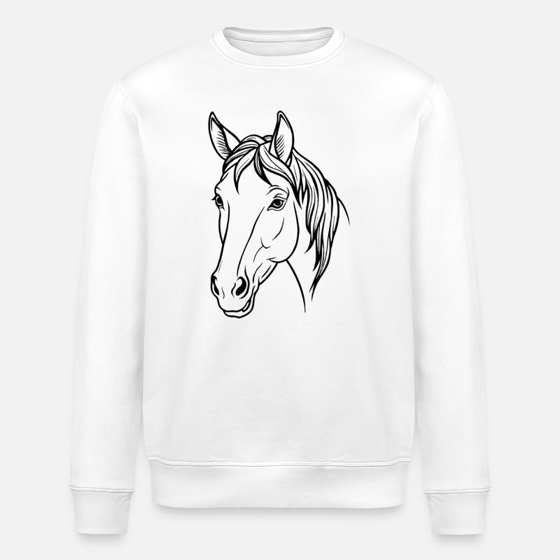 Pferdekopf - Stanley/Stella Unisex Bio-Sweatshirt ROLLER - Weiß