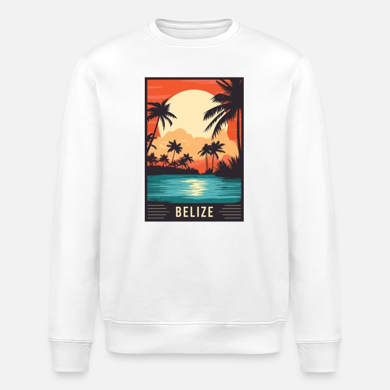 Découvrez le paradis tropical du Belize - Sweat bio ROLLER Stanley/Stella Unisexe - blanc