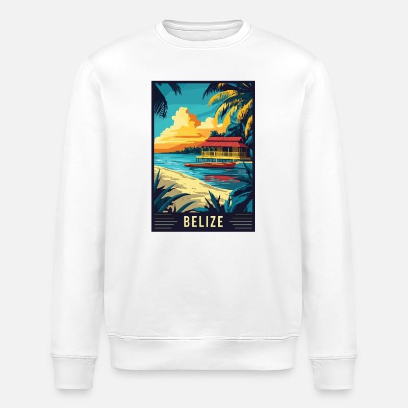 Découvrez le paradis tropical du Belize - Sweat bio ROLLER Stanley/Stella Unisexe - blanc