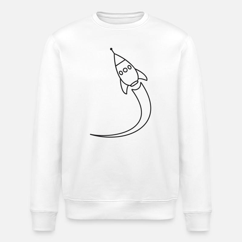 Rocket launches into space - Stanley/Stella ROLLER Unisex Organic Sweatshirt - white