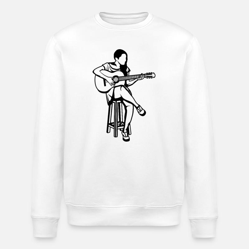 Gitarrenmädchen - Stanley/Stella Unisex Bio-Sweatshirt ROLLER - Weiß