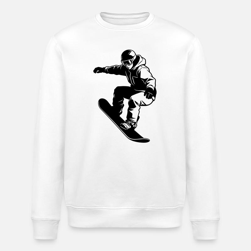 snowboarder - Stanley/Stella ROLLER Unisex Organic Sweatshirt - white