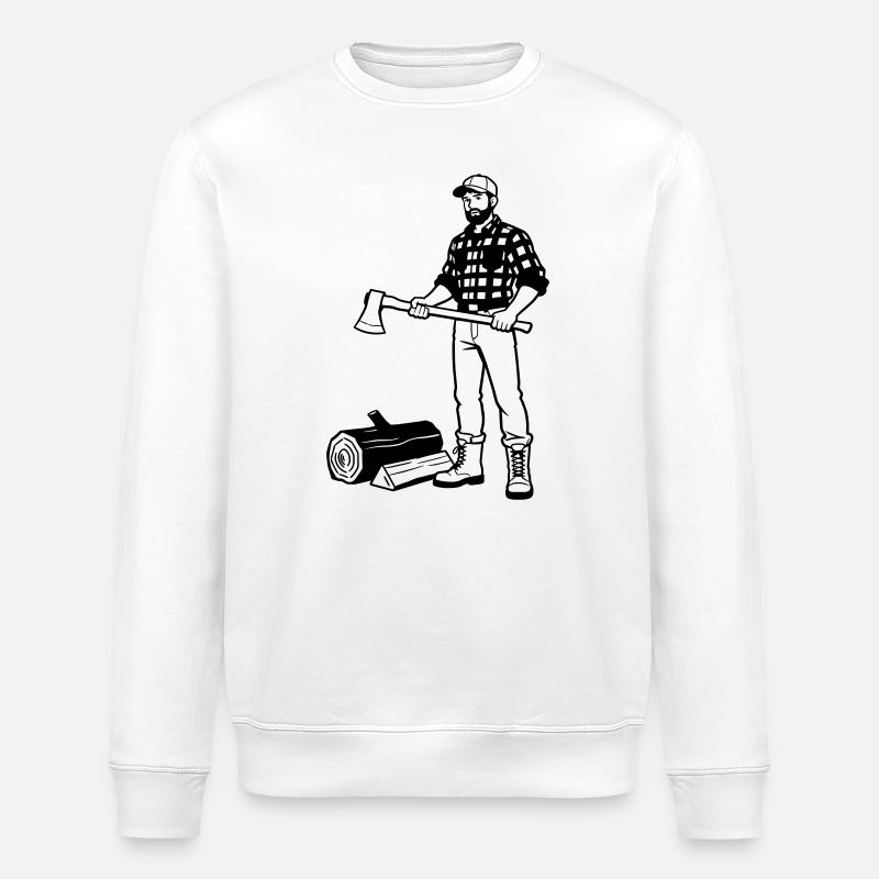 Bûcheron - Sweat bio ROLLER Stanley/Stella Unisexe - blanc