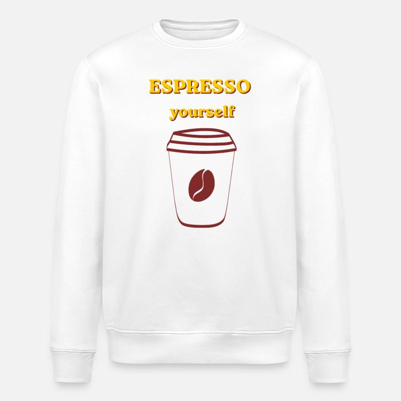 Espresso Yourself Kaffee Illustration - Stanley/Stella Unisex Bio-Sweatshirt ROLLER - Weiß