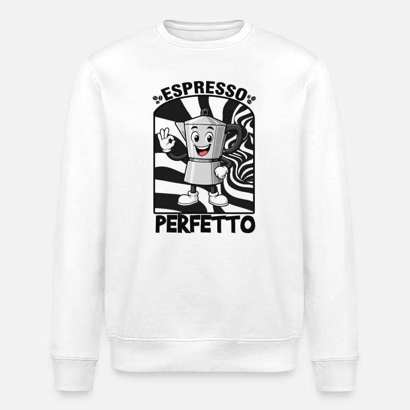 Espresso, coffee - Stanley/Stella ROLLER Unisex Organic Sweatshirt - white