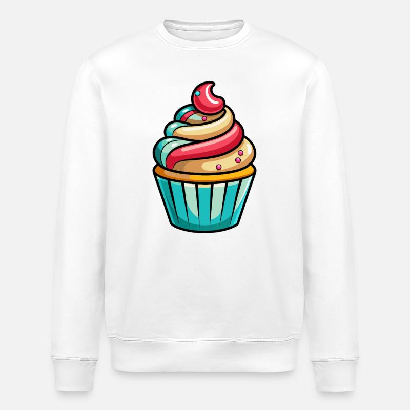 Cupcakes - Stanley/Stella ROLLER Unisex Organic Sweatshirt - white