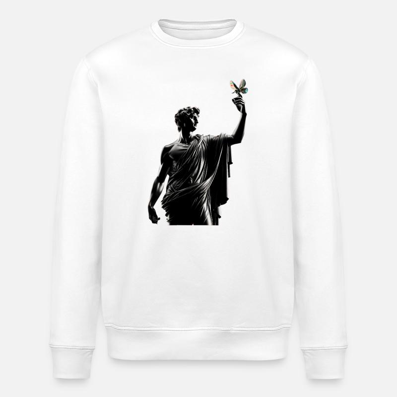 Pose davidique avec le papillon - Sweat bio ROLLER Stanley/Stella Unisexe - blanc