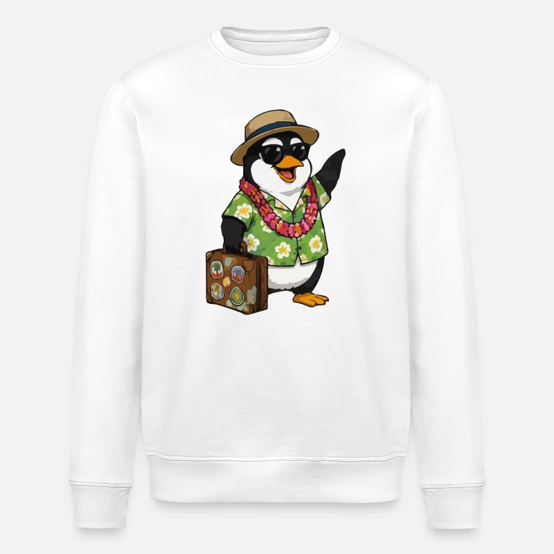 pinguin-urlaub - Stanley/Stella Unisex Bio-Sweatshirt ROLLER - Weiß