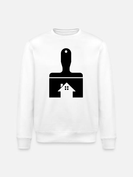 Painter House Renovation Motif - Stanley/Stella ROLLER Unisex Organic Sweatshirt - white