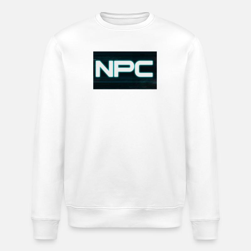 Neon NPC Glitch Stil - Stanley/Stella Unisex Bio-Sweatshirt ROLLER - Weiß