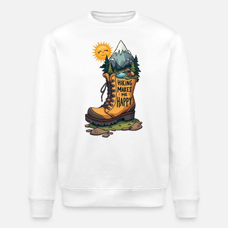La randonnée me rend heureux - Sweat bio ROLLER Stanley/Stella Unisexe - blanc
